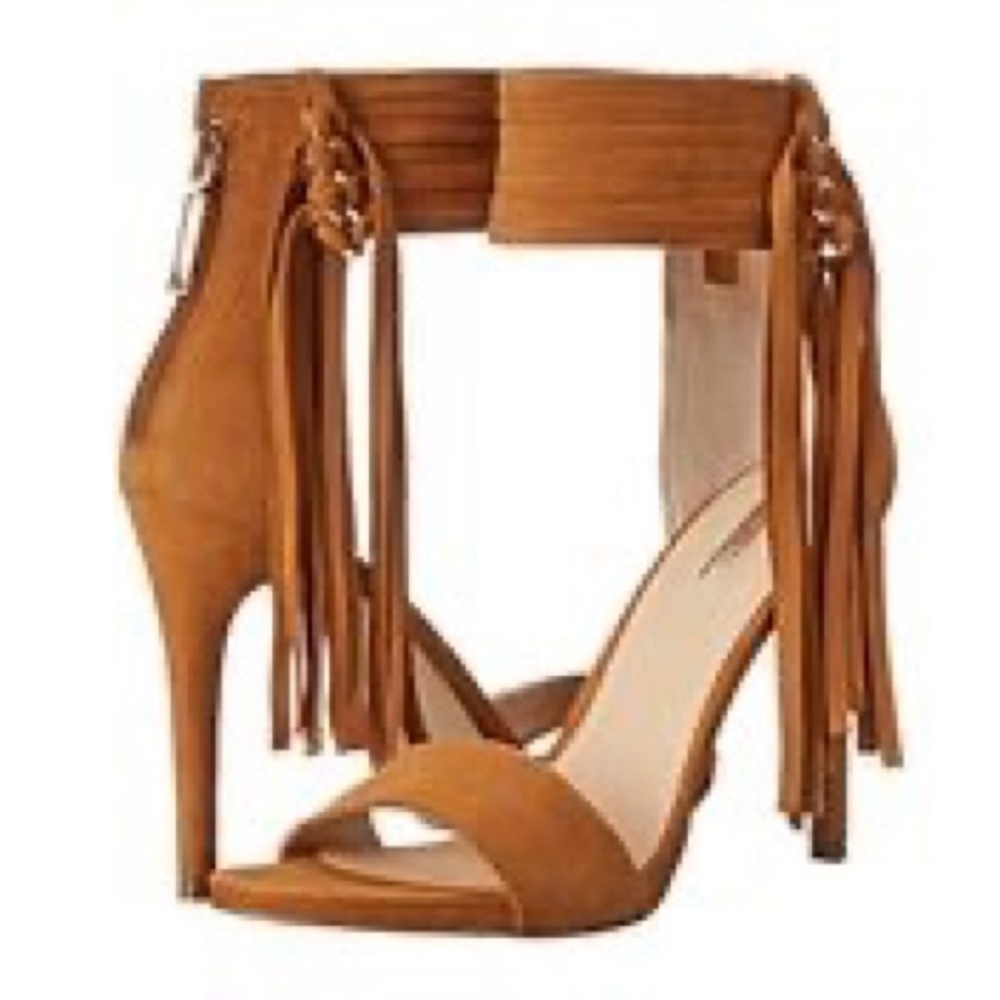 Guess Carlene fringe ankle strap dress sandal heel